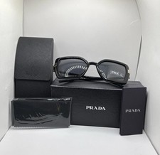 Prada Polarized Sunglasses SPR09W 1AB-5z1 54 20 140 Black Gold Butterfly Style
