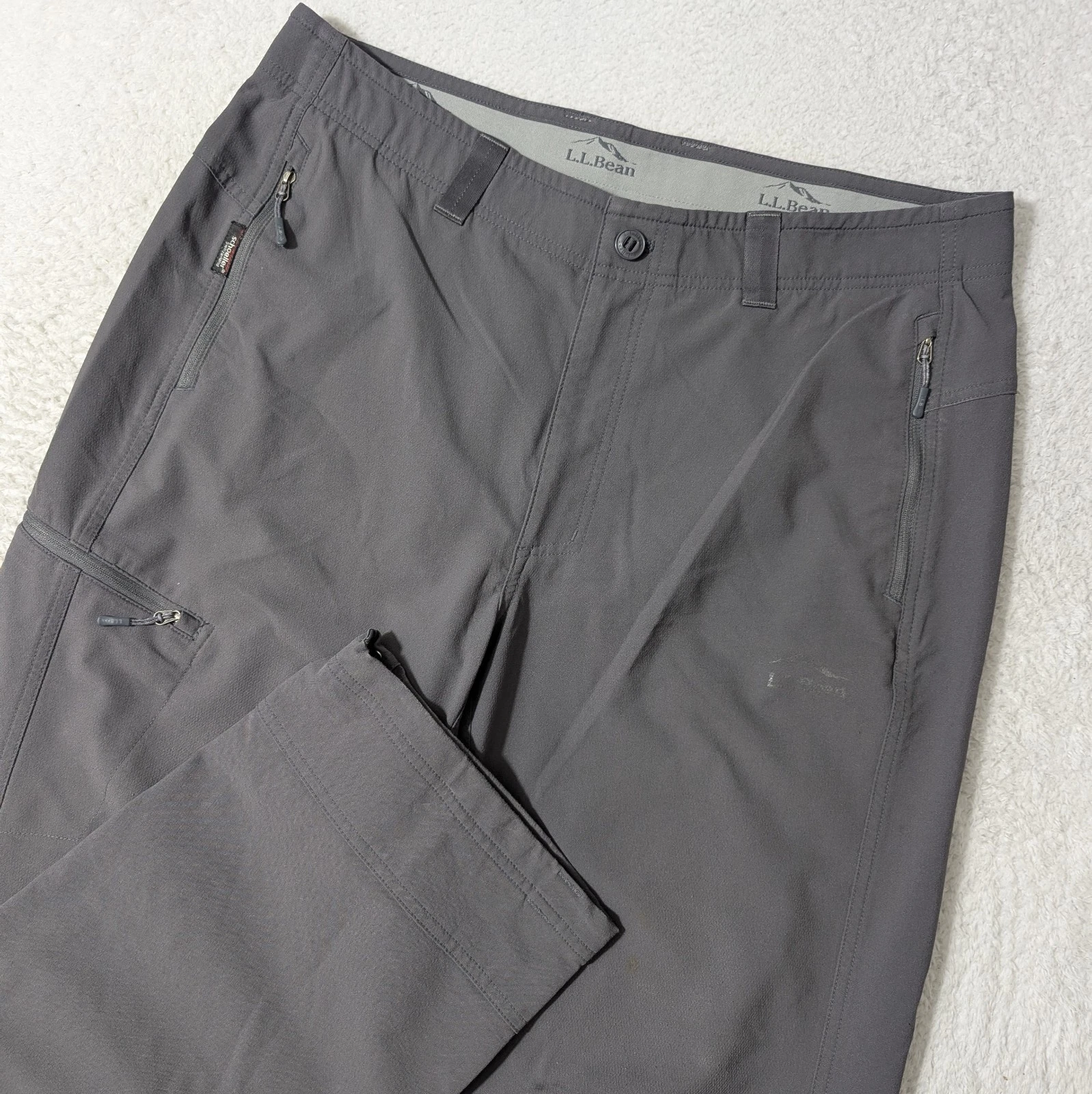 LL Bean Men's 36x30 Schoeller Dryskin Hiking Pants Reinforce Knee Nylon Stretch