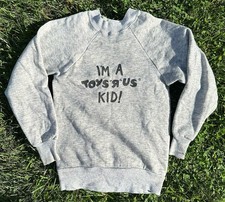 VTG 80s TOYS R US Kids Sweatshirt MEDIUM RARE Gray Vintage