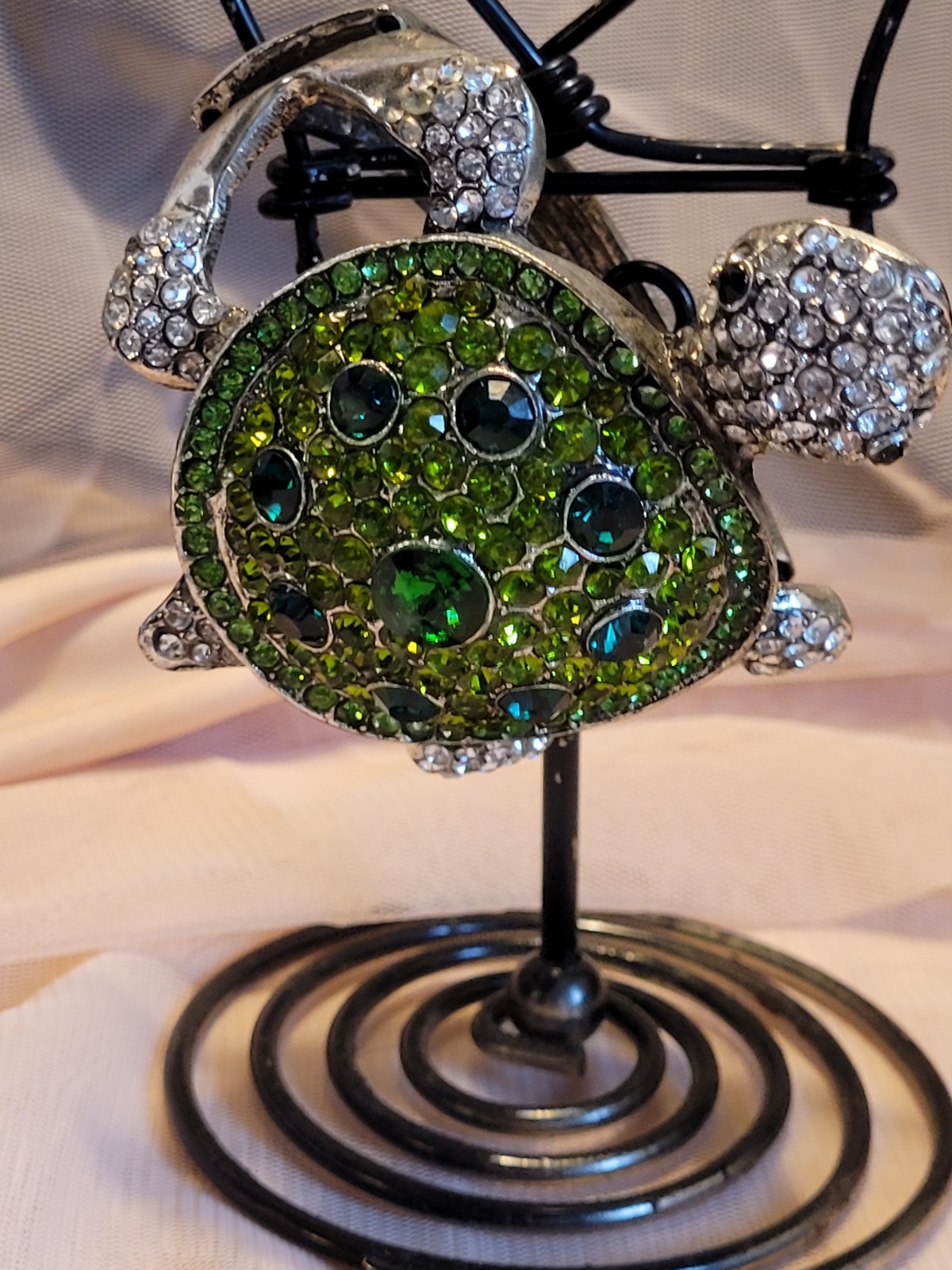 Rhinestone Statement  Sea Turtle Bracelet Clamper… - image 4