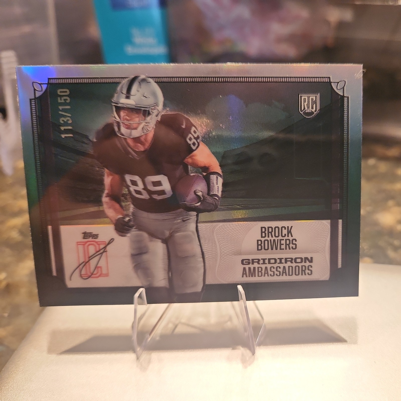 2024 Topps Signature Class Gridiron Ambassadors Green Brock Bowers RC 113/150