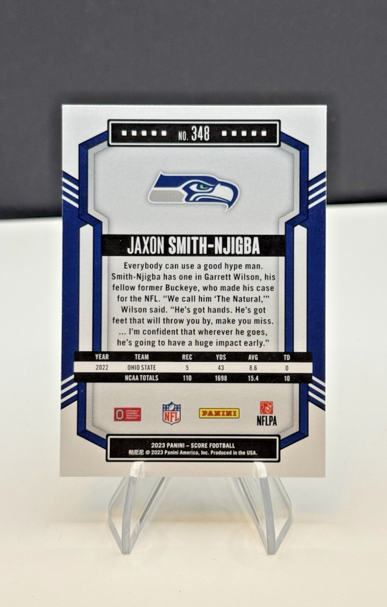 2023 Panini Score Jaxon Smith-Njigba Rookie #348 Seattle Seahawks