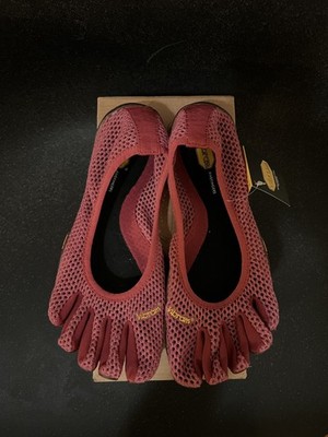 Vibram FiveFingers VI-B ECO Women s Burgundy Slip-On Mesh Toe Snkr Sz 39 / 8-8.5