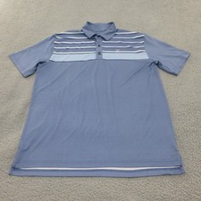 Callaway Golf Polo Shirt Mens Large Blue Opti-Dri Striped Performance