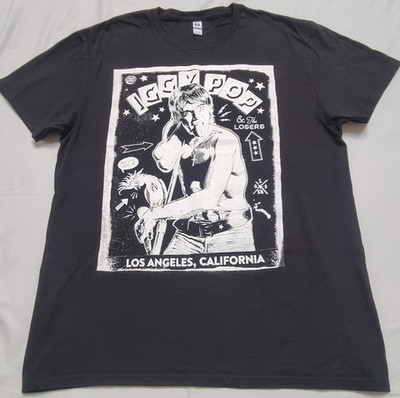 Iggy Pop & The Losers Tour T-Shirt 2023 West Coast Dates Schwarz Herren Größe L