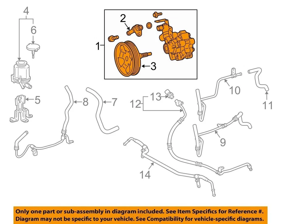Bomba de dirección asistida Toyota 4Runner 2014 OEM 82 k millas - LKQ343691257 Foto 4 de 4