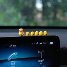5Pcs Cute Mini Duck Car Interior Ornaments Dashboard Rearview Mirror Decor