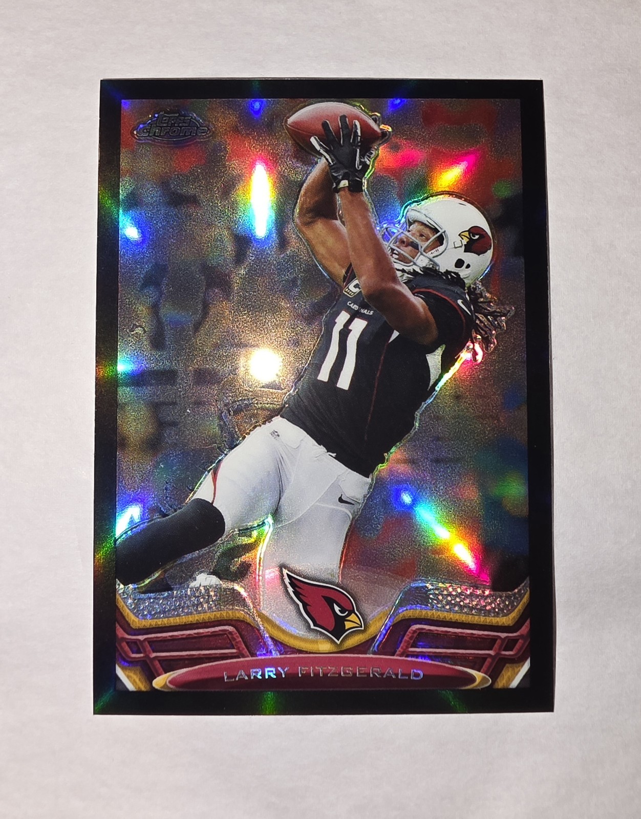2013 Topps Chrome Larry Fitzgerald Black Refractor /299 Cardinals HOF Finalist