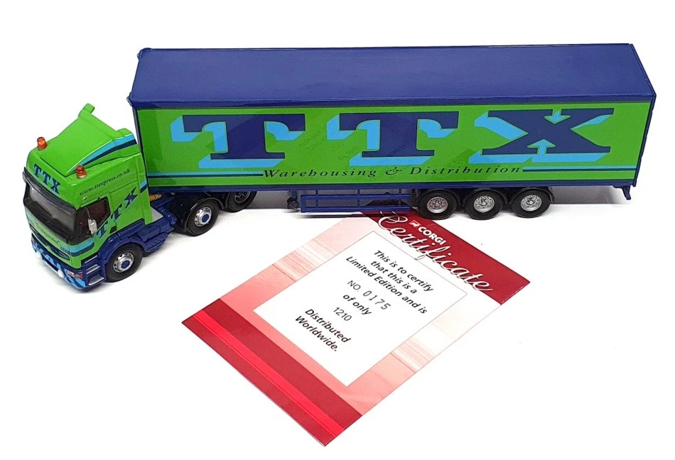 Corgi 1/50 Scale CC12112 -  Renault Premium Box Trailer (TTX) Green/Blue - Image 4 of 4