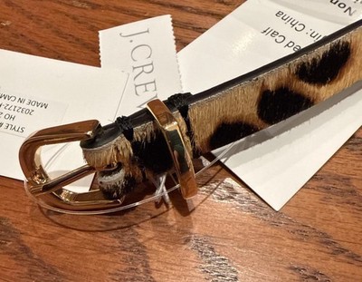 Ladies J.Crew Factory Leopard Calf Hair Belt M/L 44 display picture 1