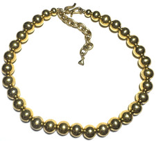 Vintage Necklace Gold Beaded Chunky Choker Statement SIGNED LIZ CLAIBORNE 7