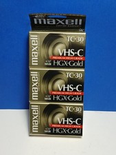 3 Maxwell TC-30 HGX Gold VHS-C Video Camcorder Tape Premium High Grade C203-5