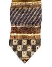 Vintage Milano 100% Silk Abstract Geometric Necktie