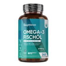 Omega 3 Fischöl - 240 Kapseln - 2000mg Hochdosiert - Herzgesundheit - Blutdruck