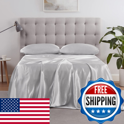 Serta Satinluxury 4Pc Soft Lightweight Deep Pocket Bedding Silky Satin Sheet