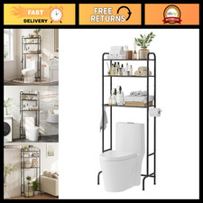 3-Tier Over Toilet Storage Rack with Paper Holder, Metal Bathroom Shelves Hook