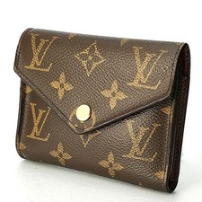 Louis Vuitton Victorine Wallet M62472 Monogram Trifold Brown Unisex Used YK1012