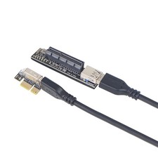 Add On PCI Express X1 to X4 USB 3.0 Adapter Raiser Extender PCIE Riser Card U...
