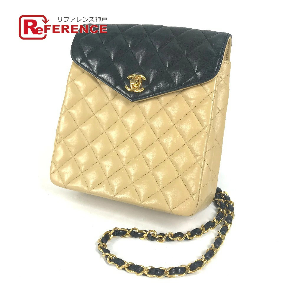 Chanel Lambskin Quilted Bicolor CC Matelasse Chain Shoulder Bag for Women  
