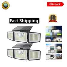 270° Adjustable Solar Lights with PIR Motion Sensor & Waterproof Design - 2 Pack