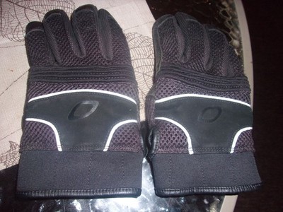 Oakley LADIES Black Leather ? / combo  Motorcycle Riding Gloves Size Medium used