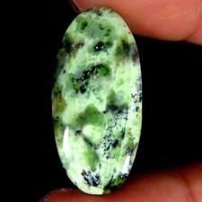 12.15Cts.100 Natural Super Chrome Chalcedony Oval Cabochon 13x27x4mm Gemstone