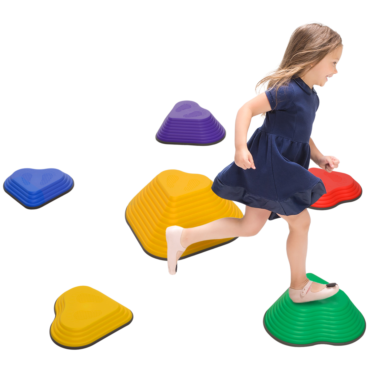 AIYAPLAY 6PCs Kids Stepping Stones Non-Slip Stackable Stones