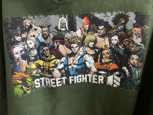 NEW Street Fighter Hoodie XL Plus Size Gaming Capcom Fighting Game Green Adult - Picture 2 of 3