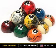 Premium 2-1/4" Marble Swirl Billiard Balls Set  Colorful Pool Balls for Sale