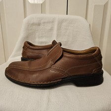 Mens Clarks Escalade Step Loafer Shoe Brown size 9M