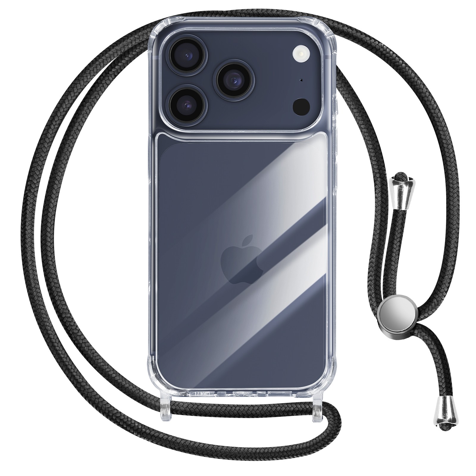 Coque iPhone 17 Pro Max cordon silicone pour éviter les chutes et poches pleines