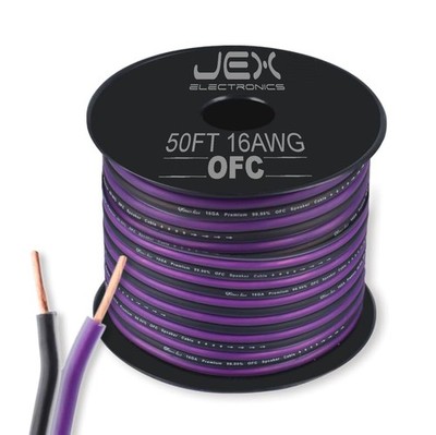 50ft OFC 16AWG Gauge Speaker Cable Wire Spool Premium Oxygen Free Copper