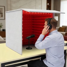 Portable Vocal Booth, Microphone Isolation Booth Cube, Vocal Absorbing Shield