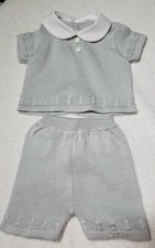 Preemie/Small Newborn Two Piece Outfit Light Grey
