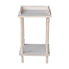 International Concepts Unfinished Accent End Table Rectangle Solid Wood DIY