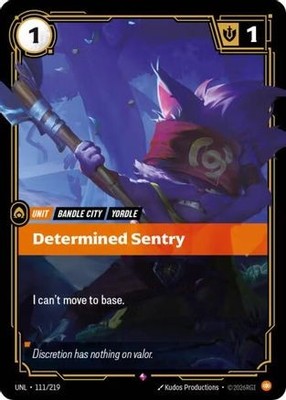 Determined Sentry 111/219 Rare Unleashed Riftbound Near Mint