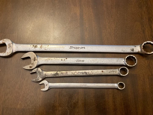 SNAP-ON 4-PC COMBINATION SAE WRENCH LOT