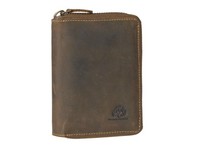 "GeldböRse Leder 10X13Cm Mit ReißVerschluss \"Vintage\" Antikbraun Greenburry"