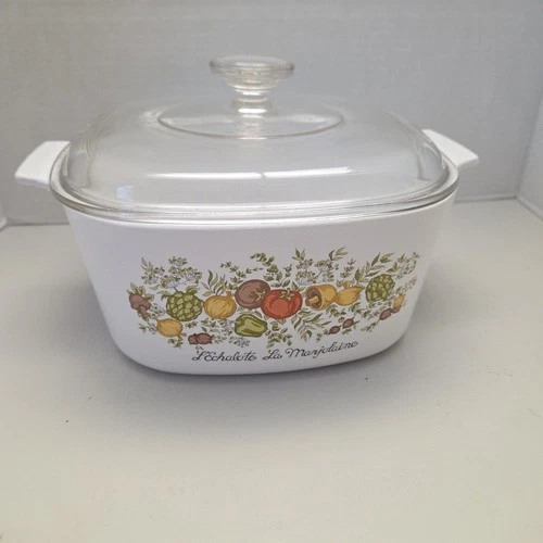 Corning Ware Spice of Life A-3-B 3 Qt Casserole Dish w/ Pyrex A-9-C Lid Vintage