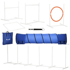 PawHut Six-Piece Dog Agility Equipment Set w/ Carry Bag