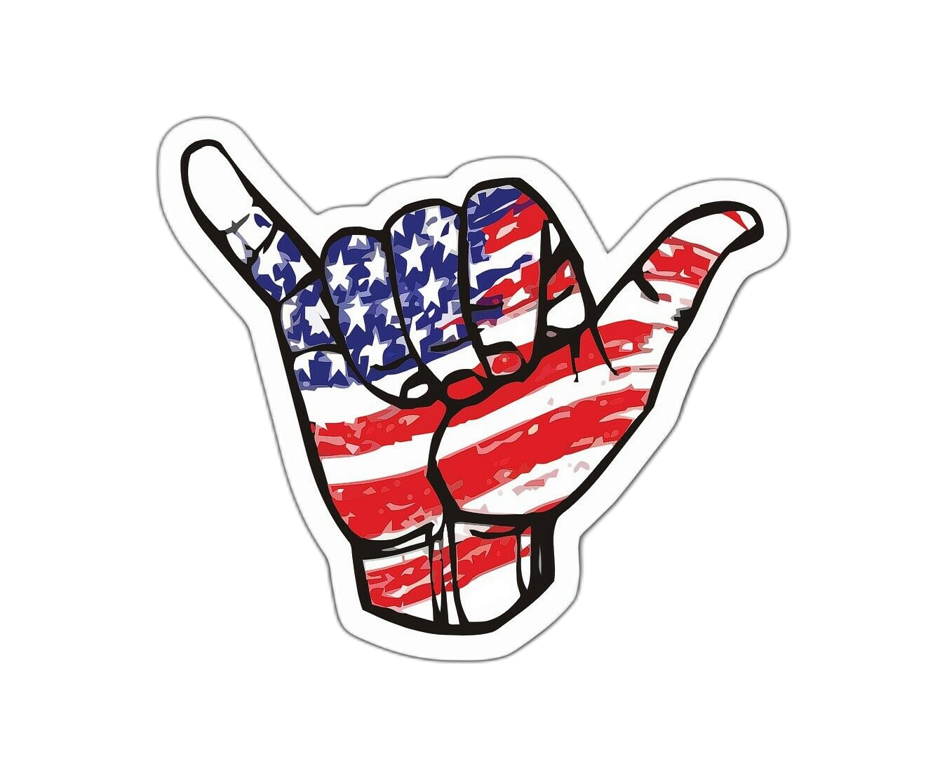 Hang Loose USA Flag Sticker Decal