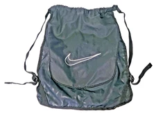 Nike Swoosh Cinch Sack Sports Cleats Bag Gym Backpack Black Adjustable Strap