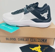 NEW Under Armour Men's SIZE 11 PROJECT ROCK BSR 2 Training Shoes White Black UA