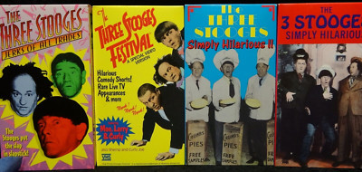 VHS The Three Stooges Lot 4 Jerks of All Trades / Festival /Simply Hilarious 1 2