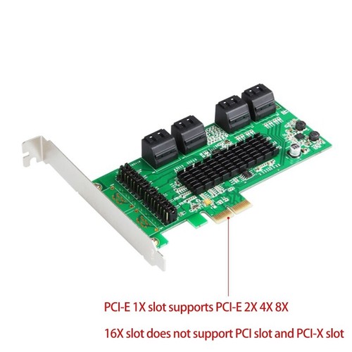 8 Port PCIE Expansion Card PCIE to 3 Controller 6Gbps SSD Card for PC - Afbeelding 5 van 7