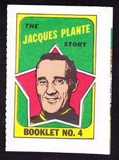 1971-72 O-PEE-CHEE/TOPPS STORY BOOKLETS #4 JACQUES PLANTE MAPLE LEAFS