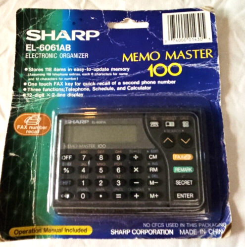 Sharp EL-6061AB Memo Master 100 Electronic Organizer NEW