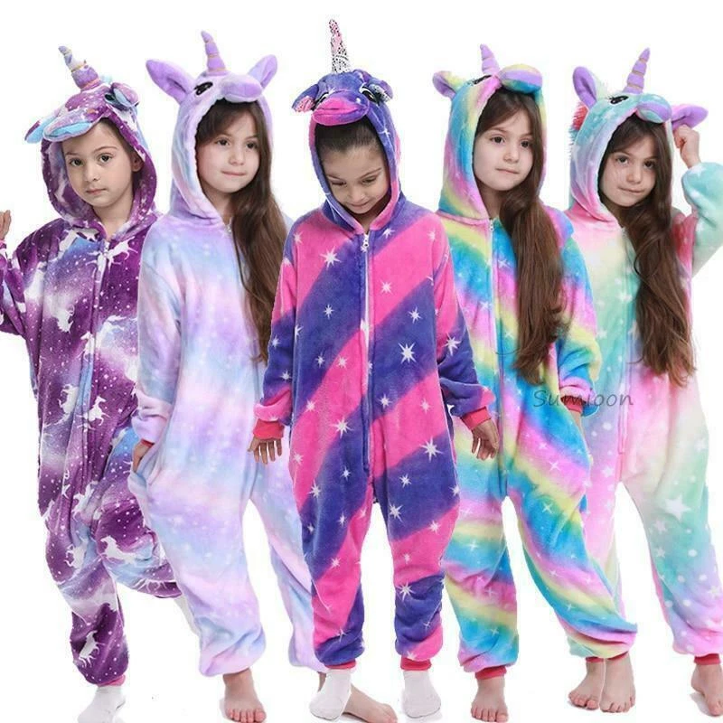 Pijamas Unicornio Para Niñas Niños Ropa De Invierno Franela Dibujos | eBay