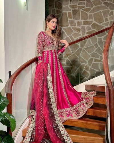 New Gown Salwar Kameez Pakistani Dress Ready To Wear Suits Indian Wedding Party - Picture 3 of 10