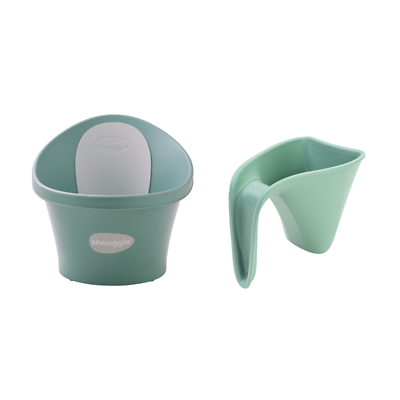 Shnuggle Newborn Baby Bath and Washy Rinsing Jug Bundle Eucalyptus